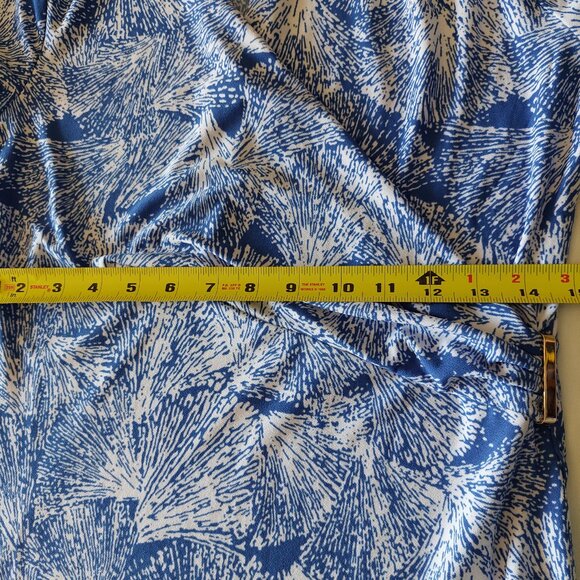 Charter Club Tile-Print Crossover Wrap Stretchy Top from Macy's, Size XS - Picture 6 of 7